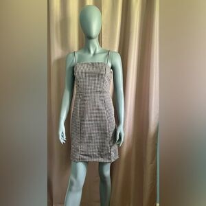 Altar'd State Medium Black & White Gingham Sheath Mini Dress GUC